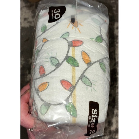 Hello Bello Premium Christmas Light Pattern Size 2 30 Count Diapers (NWT) - Picture 2 of 2